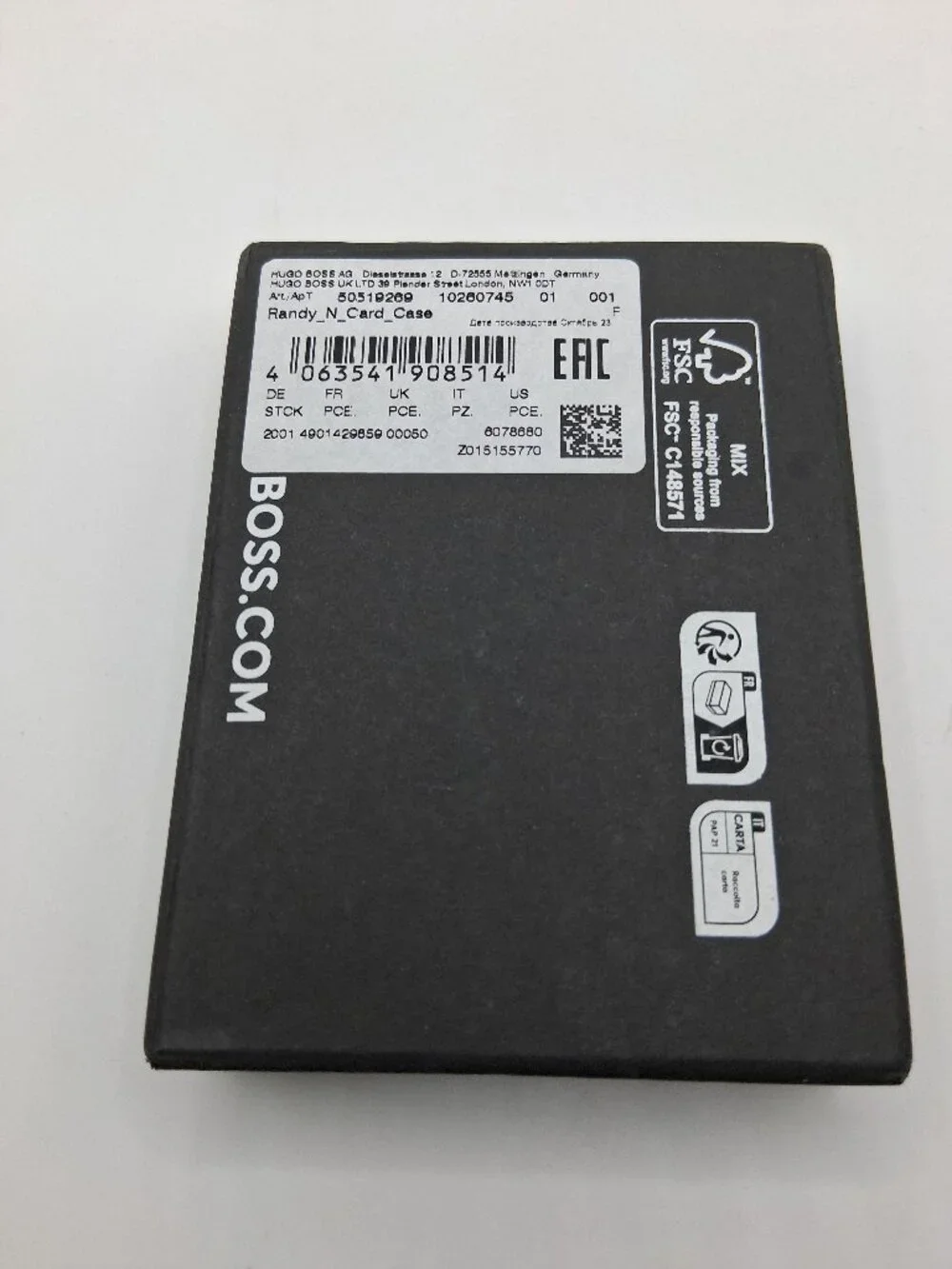 BOSS Hugo Boss Randy N Leather Card Case – NWT and Box 2001? Black & Sliver Logo